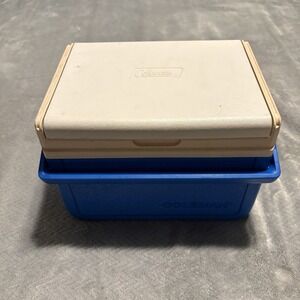 Vintage 1993 Coleman Model 5205 Flip Top Cooler Lunch Ice Box Blue White